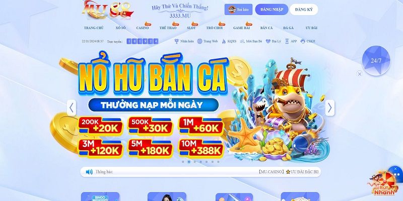 Tham gia giải trí trực tuyến tại nhà cái MU88